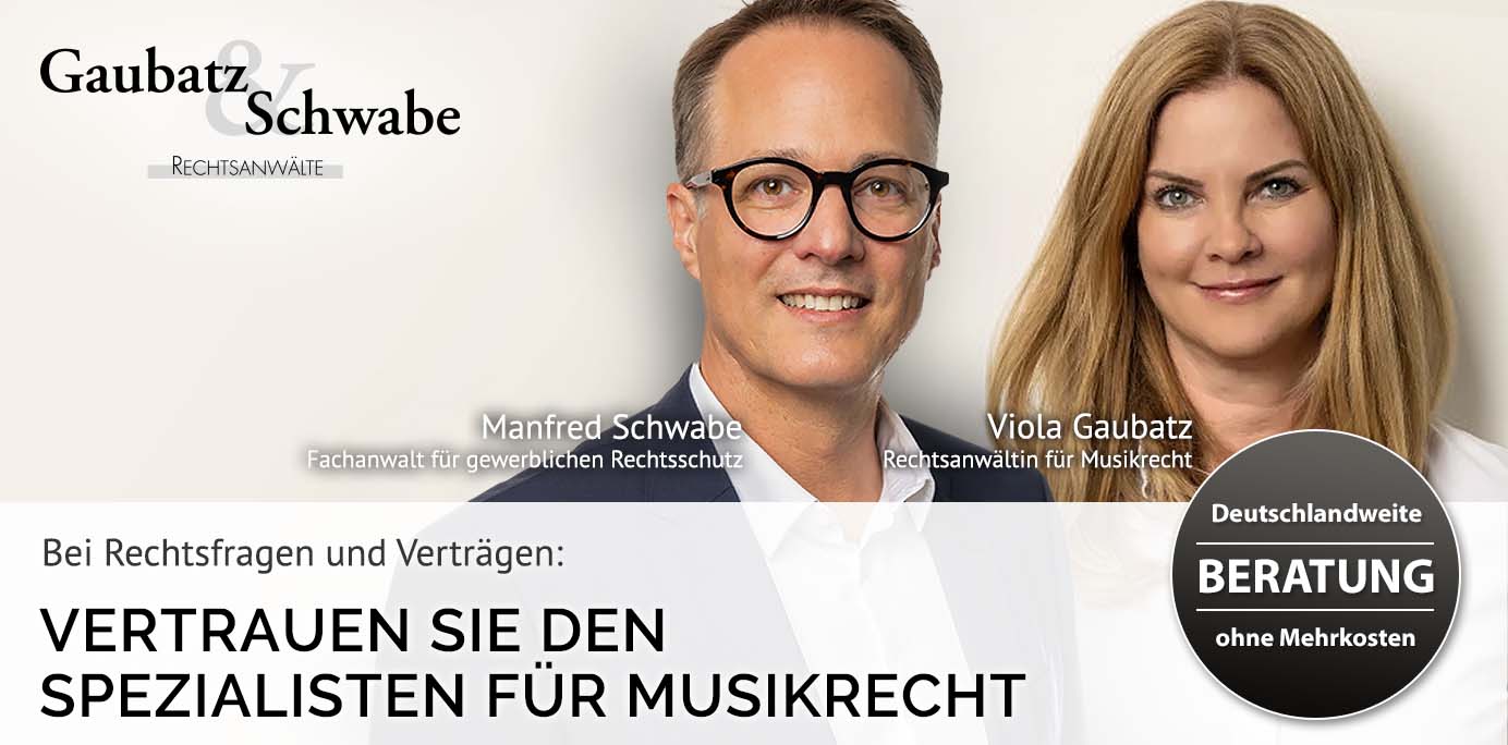 Bei Rechtsfragen und Verträgen: Vertrauen Sie den Spezialisten für Musikrecht | Rechtsanwälte Gaubatz & Schwabe
